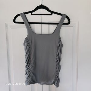 Ruched Side Tank Top in Gray